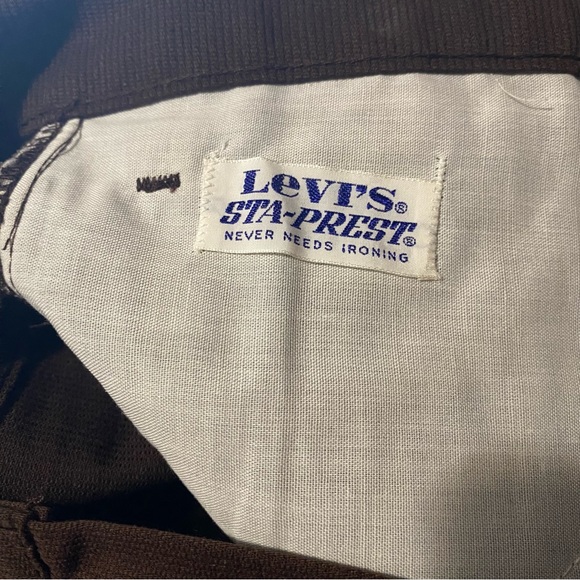 VTG 60’s Levi’s Deadstock Saddleman Black Tab Sta Prest Boot cut Jeans! 34x33 - Picture 14 of 16